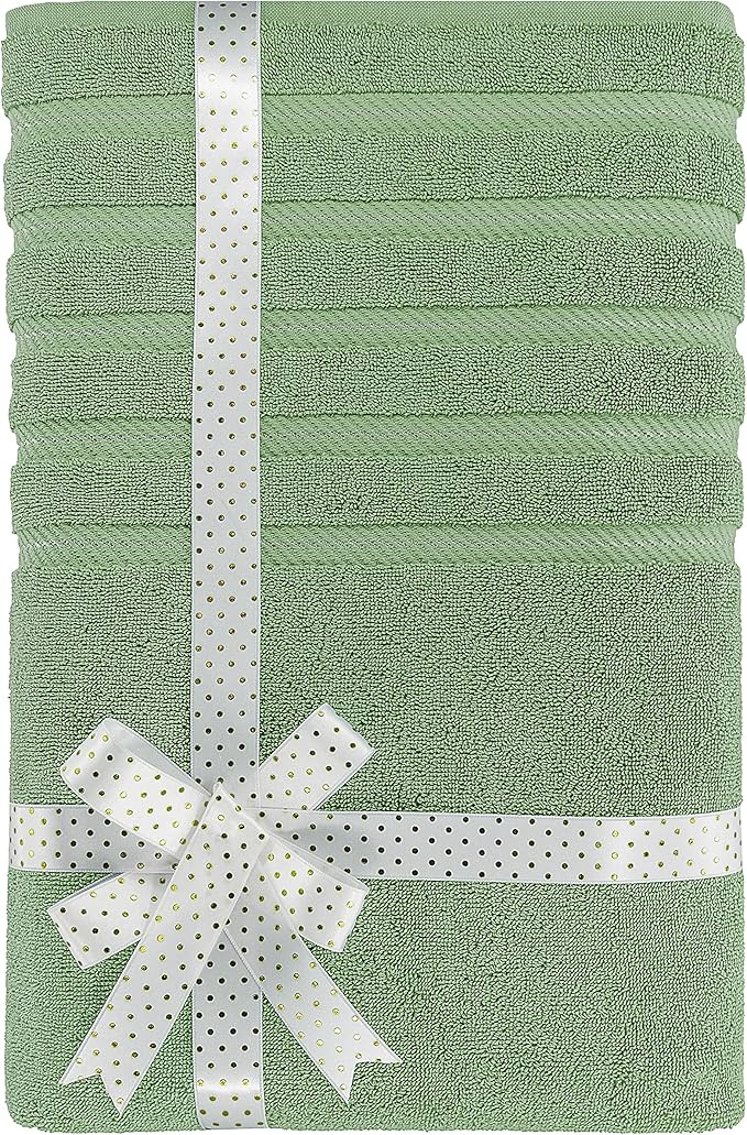 American Soft Linen 35x70 Jumbo Large Bath Towels, 600 GSM 100% Cotton Turkish Bath Sheet, Oversized Luxury Bath Towels for Bathroom Beach and Pool, Sage Green