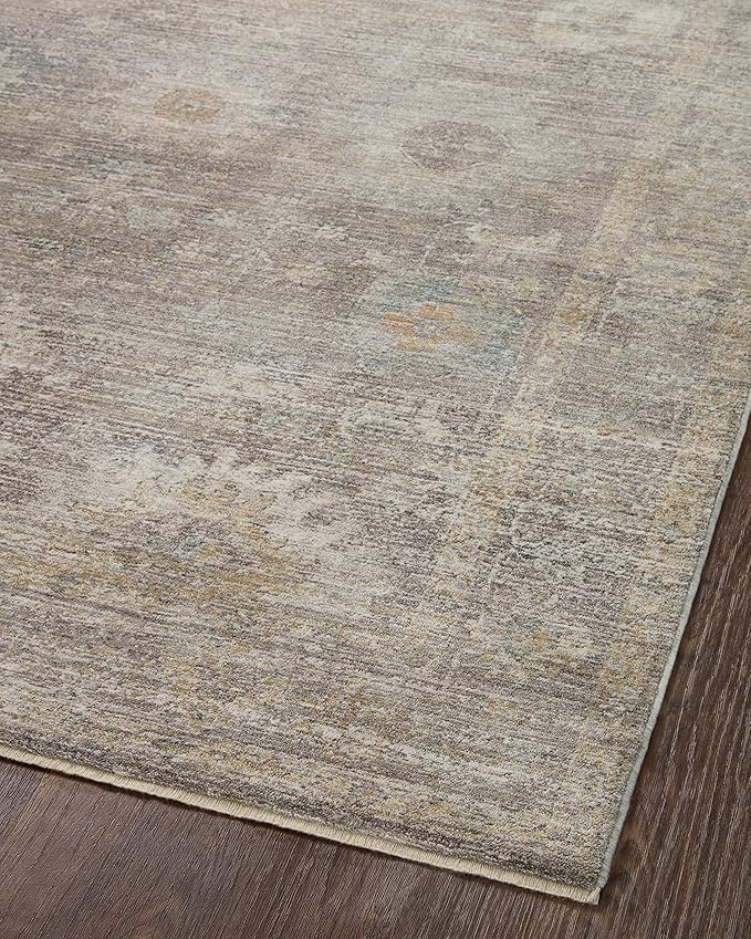 Loloi Magnolia Home by Joanna Gaines Millie Collection MIE-05 Stone/Natural 5'-3" x 7'-6", .25" Pile Height, Area Rug