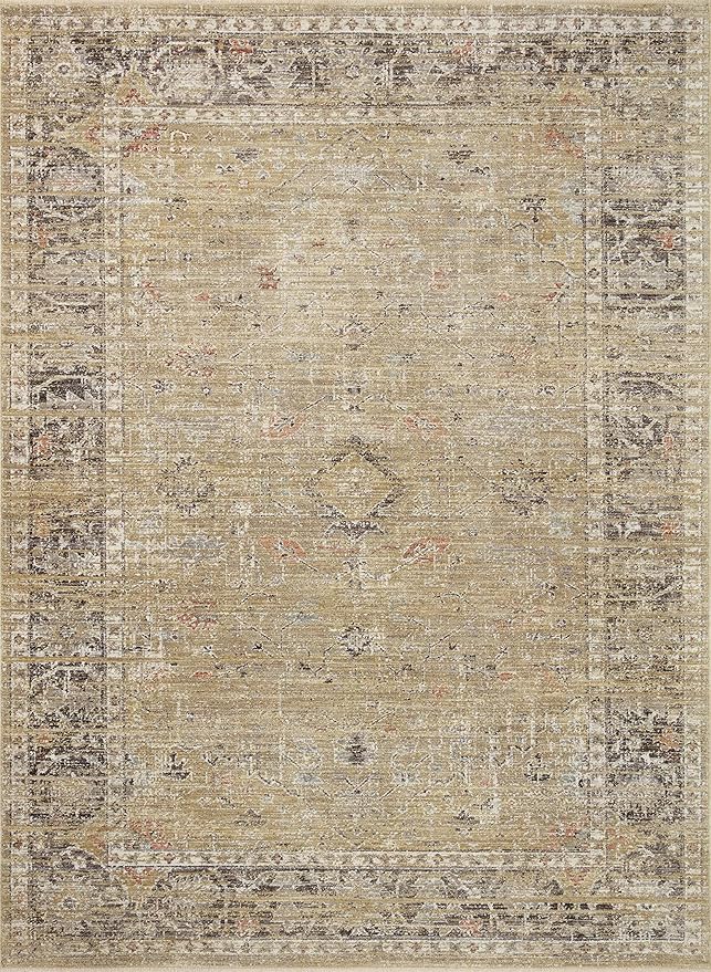 Loloi Magnolia Home by Joanna Gaines Millie Collection MIE-03 Gold/Charcoal 2'-7" x 10'-0", .25" Pile Height, Runner Rug