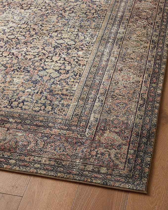 Loloi Amber Lewis Morgan Collection MOG-03 Denim/Multi 2'-3" x 9'-6" 38" Thick Runner Rug feat. CloudPile, Neutral, Room Décor, Vintage Inspired, Livingroom, Bedroom, Dining Area