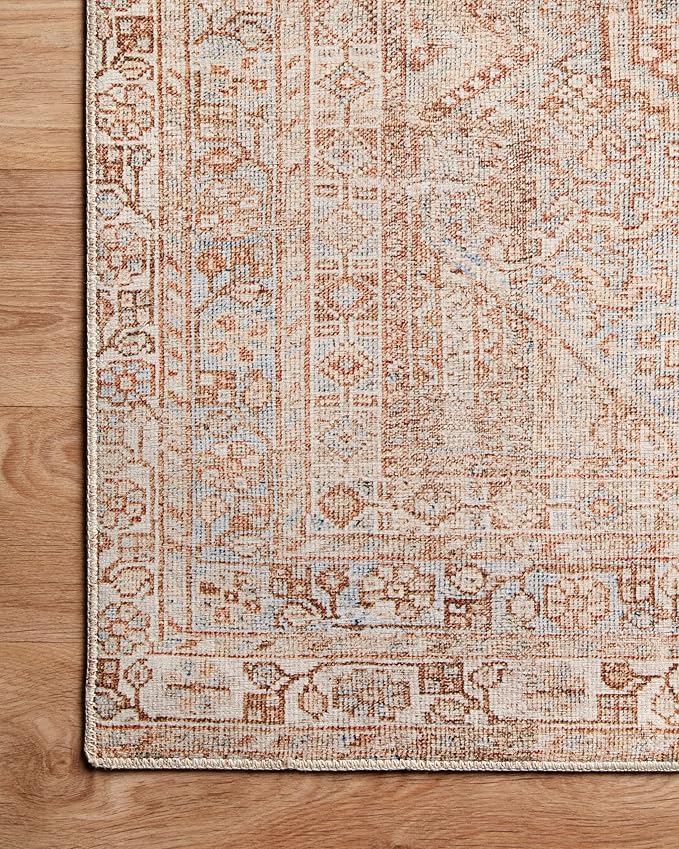 Loloi Chris Loves Julia Jules Collection JUL-04 Tangerine/Mist 2'-6'' x 12'-0'', .13" Pile Height, Runner Rug