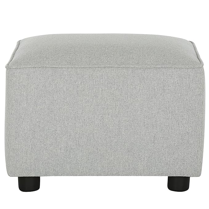 Evolur Holland Upholstered Ottoman in Harbor, Foot Rest Stool for Nursing Moms, Tool-Free Assembly, Made for Every Décor