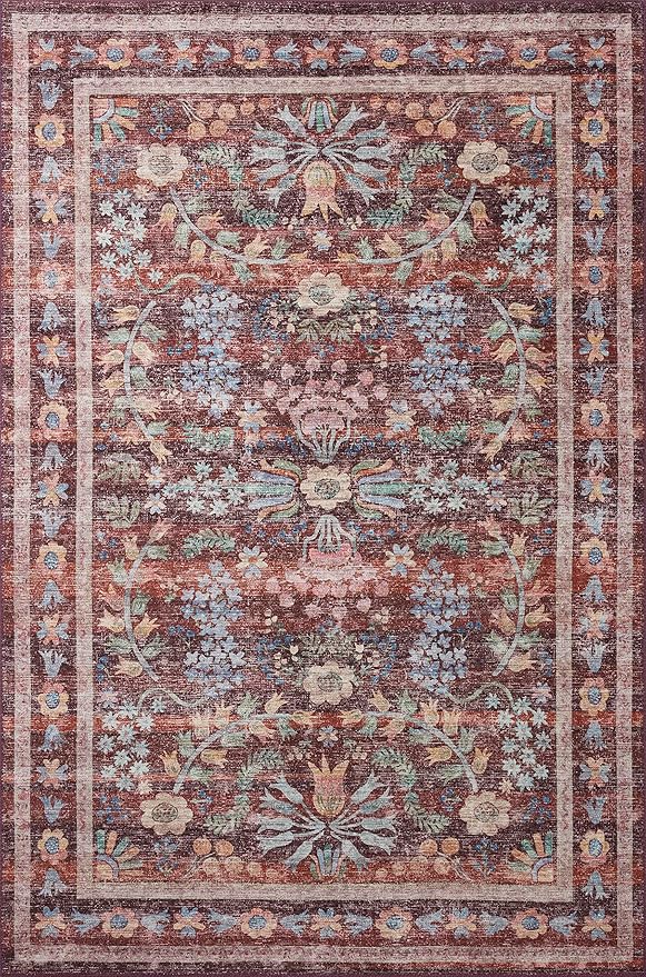 Loloi Rifle Paper Co. Maison Collection MAO-06 Red 2'-6" x 12'-0", .19" Pile Height, Runner Rug