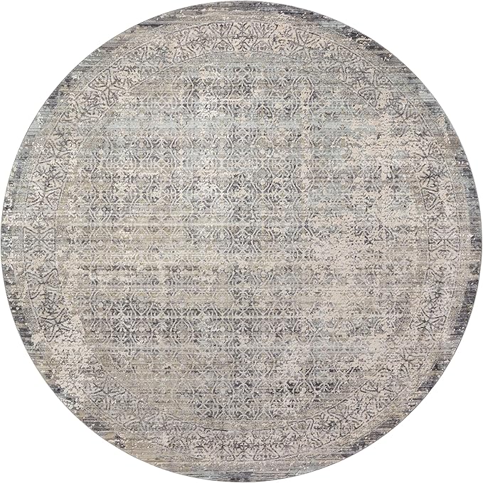 Loloi Amber Lewis Alie Collection ALE-04 Sky/Stone 2'-7'' x 10'-0'', .13'' Pile Height, Runner Rug