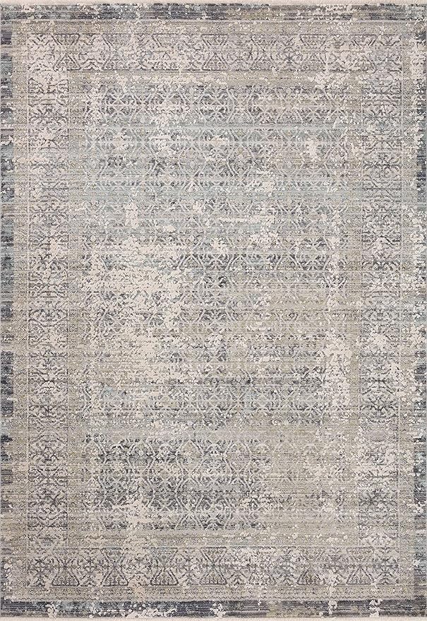 Loloi Amber Lewis Alie Collection ALE-04 Sky/Stone 2'-7'' x 10'-0'', .13'' Pile Height, Runner Rug