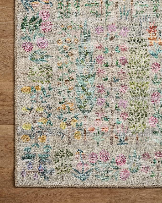 Loloi Rifle Paper Co. Maison Collection MAO-07 Khaki 7'-6" x 9'-6", .19" Pile Height, Area Rug