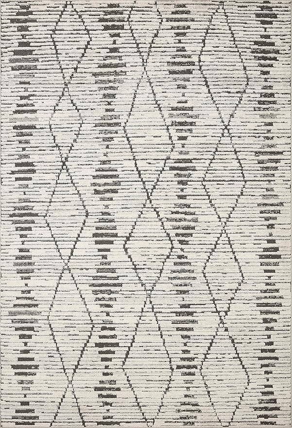 Loloi Kamala Collection KAM-02 Charcoal/Dove 2'-7" x 10'-0" Runner Rug