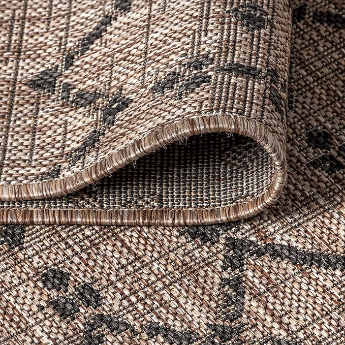 JONATHAN Y Moroccan Geometric Indoor Outdoor Area Rug 9X12 Natural/Black, Ourika Textured Weave for Backyard, Patio, Porch, Easy-Cleaning, High Traffic, Pet-Friendly, Non-Shedding (SMB108D-9)