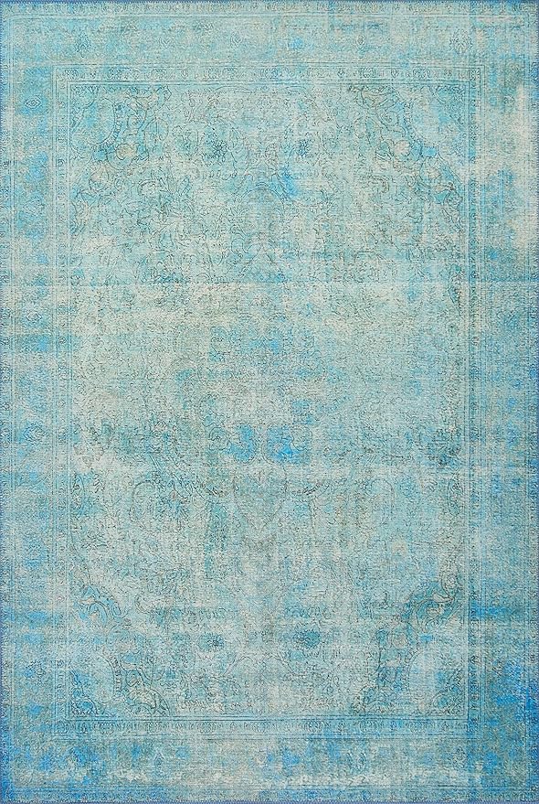 Loloi Loren Collection LQ-08 Aqua 7'-6" x 9'-6" Area Rug