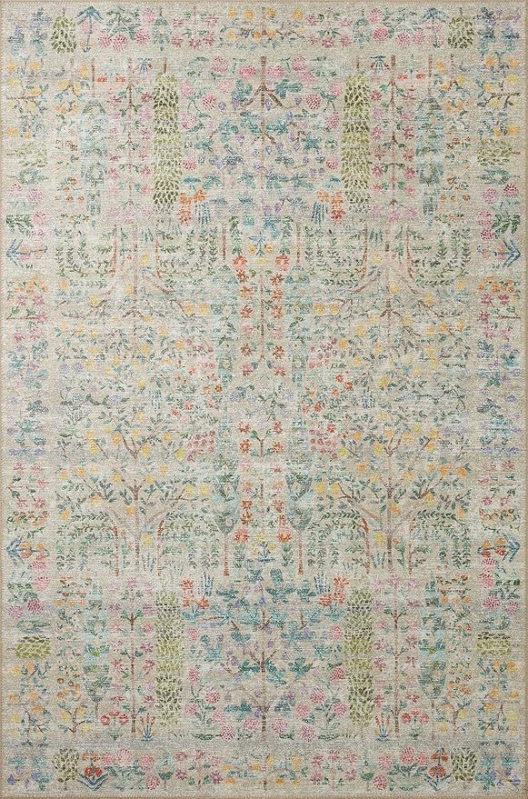 Loloi Rifle Paper Co. Maison Collection MAO-07 Khaki 8'-4" x 11'-6", .19" Pile Height, Area Rug