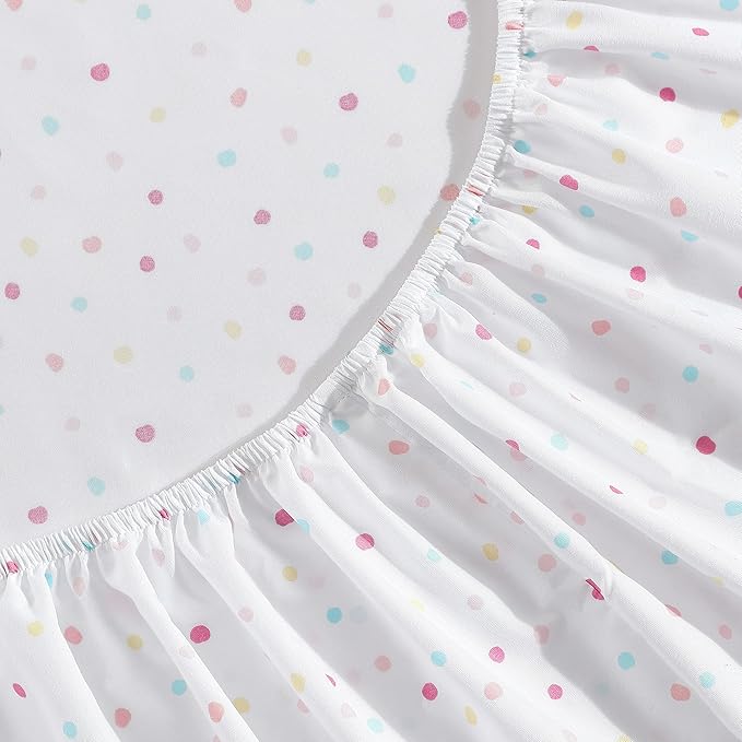 Laura Ashley Kids - Full Sheets, Soft Wrinkle-Resistant Toddler Bedding Set, Fun & Whimsical Bedroom Decor, Ideal Girl Room Essentials (Confetti Pink, Full)