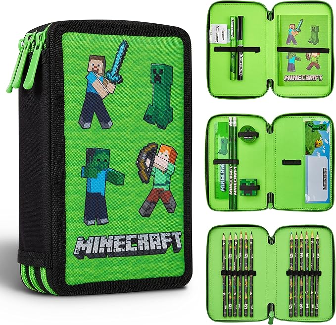 Minecraft Kids Pencil Case Stationery Pens Colored Pencils Notebook School Supplies Gamer Gifts for Boys