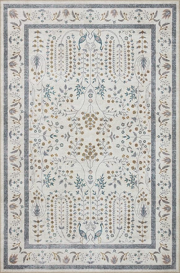 Loloi Rifle Paper Co. Maison Collection MAO-05 Wisteria Cream 8'-4" x 11'-6", .19" Pile Height, Area Rug