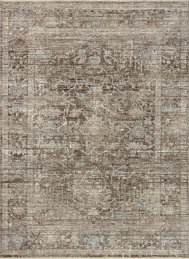 Loloi Magnolia Home by Joanna Gaines Millie Collection MIE-03 Charcoal/Dove 2'-7" x 12'-0", .25" Pile Height, Runner Rug