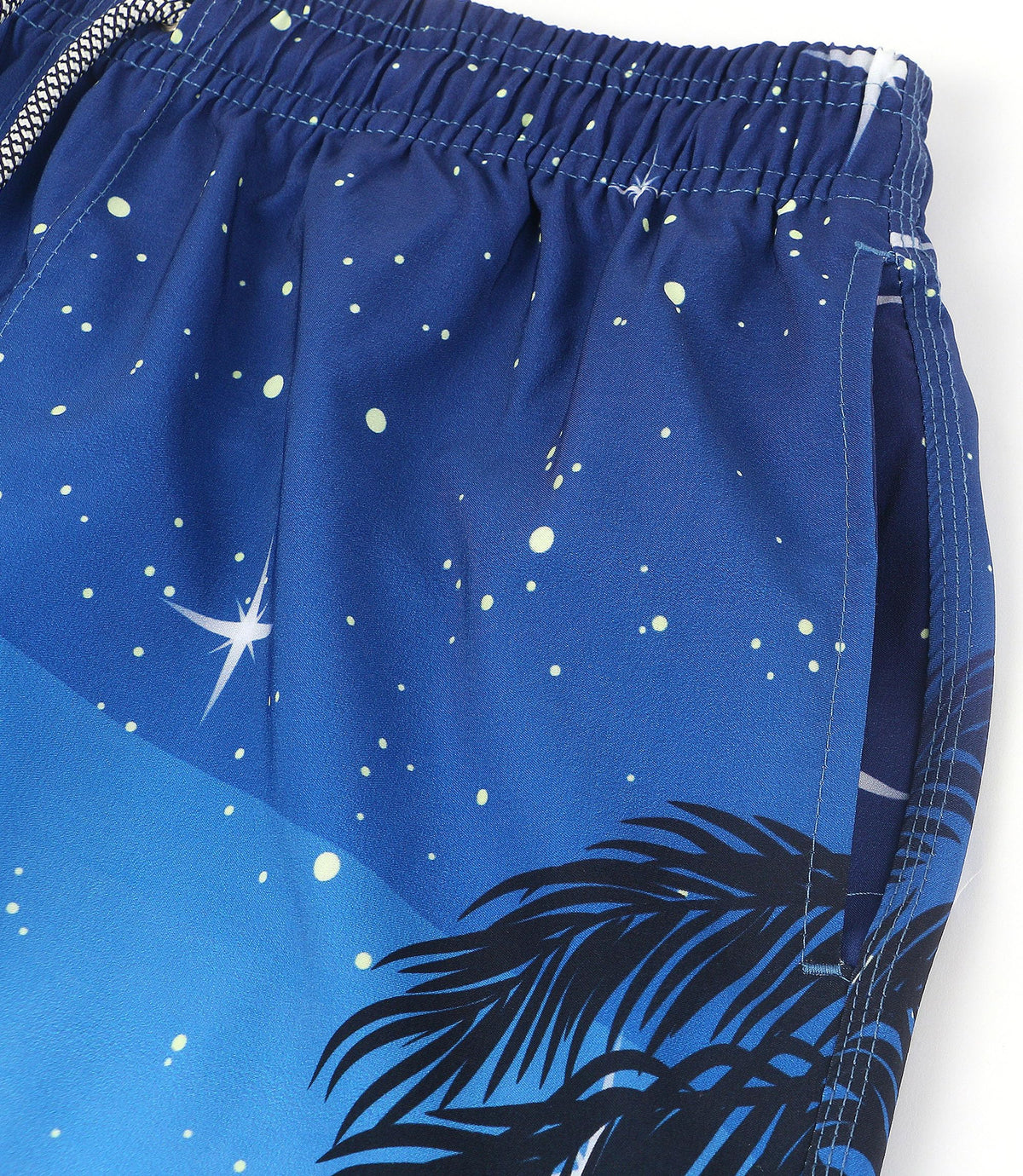 ELETOP Men's Swim Trunks Quick Dry Bathing Suit Swimming Board Shorts Mesh Lining Beach Swimwear Starry Sky Blue 4XL
