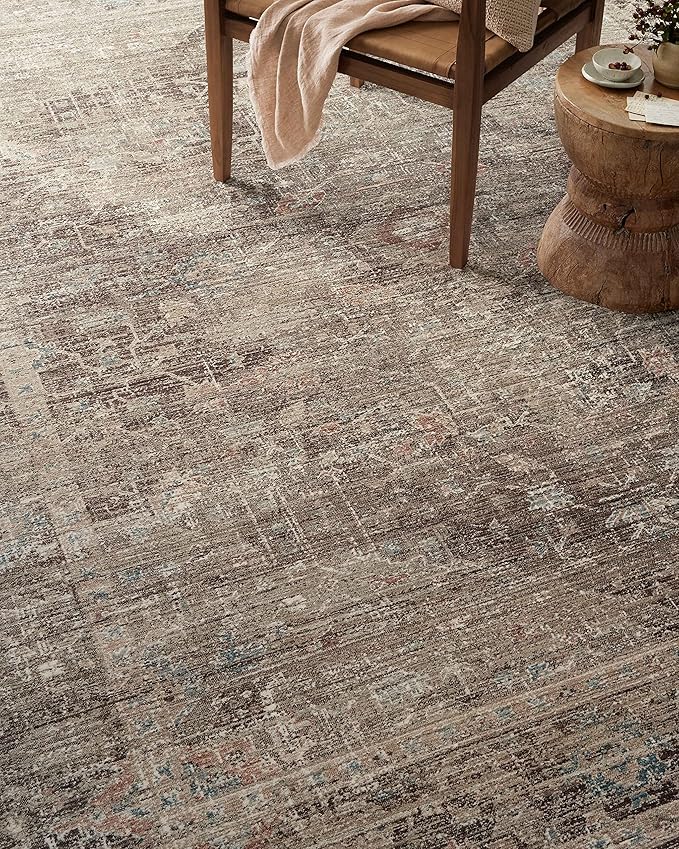 Loloi Magnolia Home by Joanna Gaines Millie Collection MIE-03 Charcoal/Dove 2'-7" x 12'-0", .25" Pile Height, Runner Rug