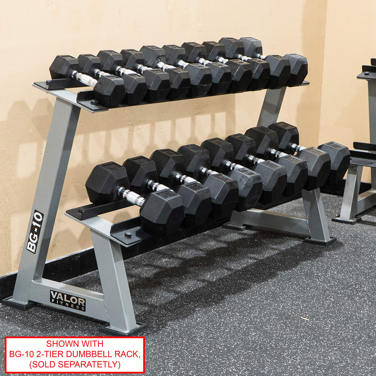 Valor Fitness Rubber Hex Dumbbells, 5 lb Pair, Free Weights for Strength Training, Home Gym Workouts, Muscle Building, Full Body Exercise Equipment