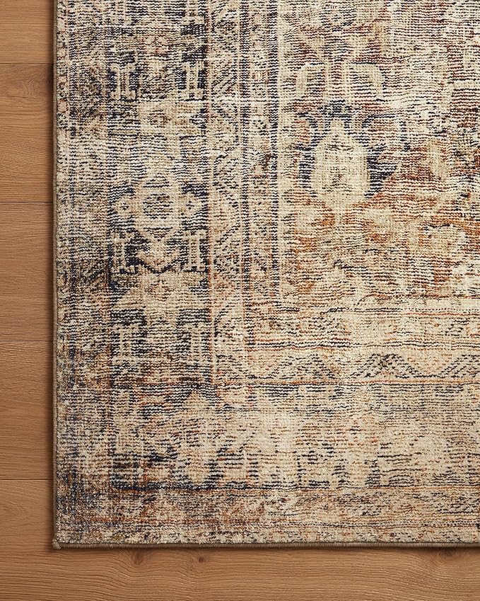 Loloi Amber Lewis Morgan Collection MOG-01 Sunset/Ink 5'-0" x 7'-0" 38" Thick Area Rug feat. CloudPile, Neutral, Room Décor, Vintage Inspired, Livingroom, Bedroom, Dining Area