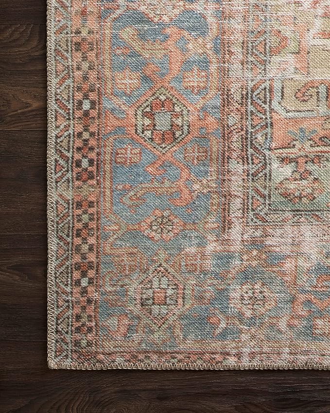 Loloi Loren Collection LQ-15 Terracotta/Sky 7'-6" x 9'-6" Area Rug