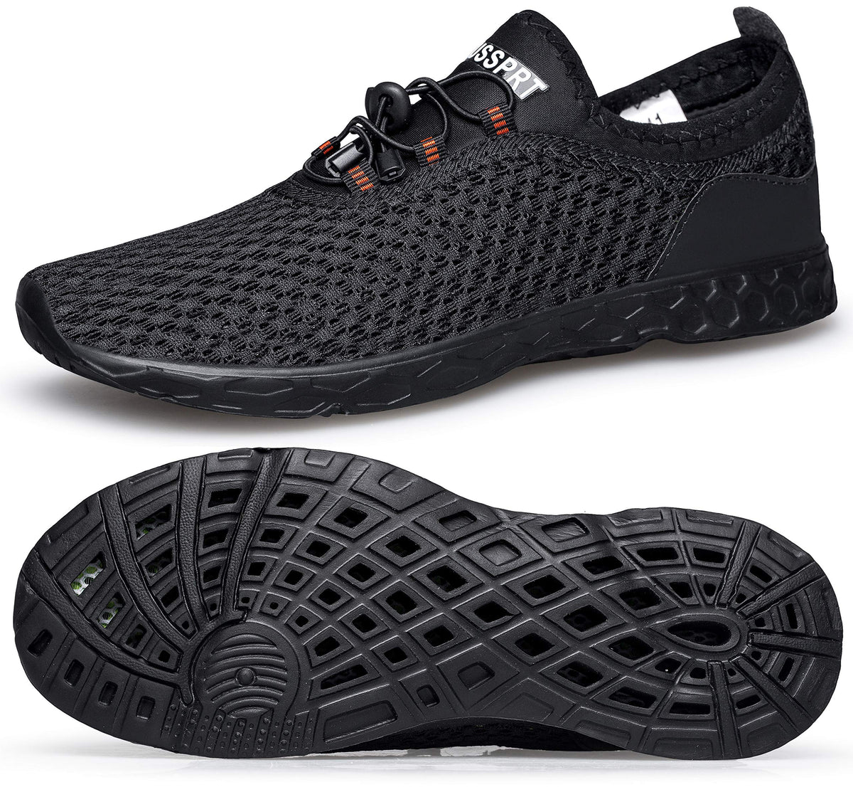 DOUSSPRT Men's Water Shoes Quick Dry for Beach Swim Pool Fishing Allblack