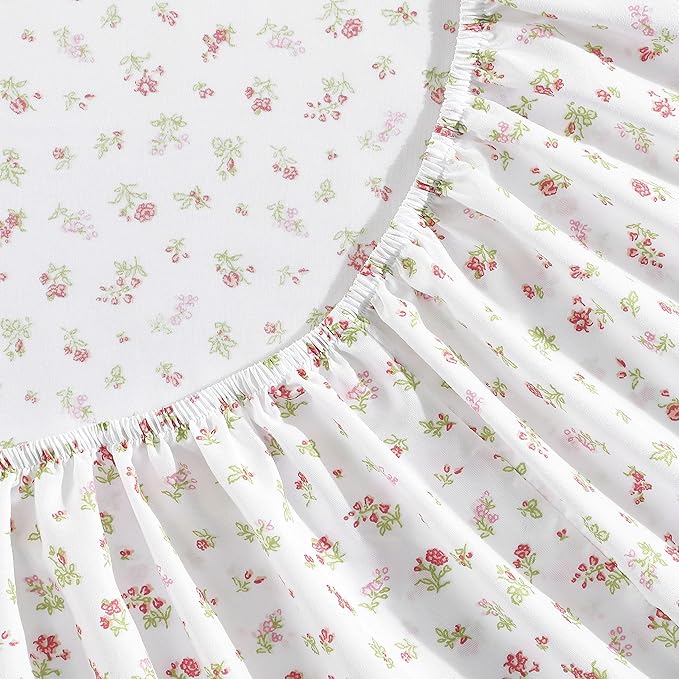 Laura Ashley Kids - Full Size Sheet Set, Soft & Wrinkle-Resistant Toddler Bedding, Fun & Whimsical Bedroom Decor, Ideal Girl Room Essentials (Mae Pink)