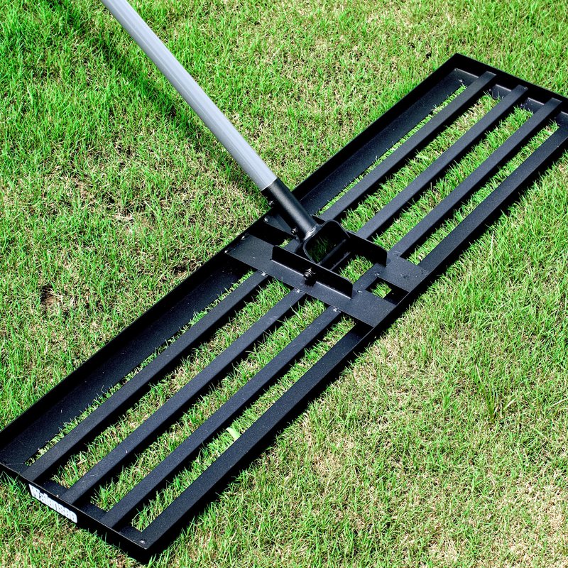 Walensee Large Lawn Leveling Rake, 45"x10" Heavy Duty Lawn Leveler Tool with 7FT Steel Handle, Levelawn Landscape Rake for Topdressing, Soil, Sand, Dirt, Large Yard, Garden, Golf Course