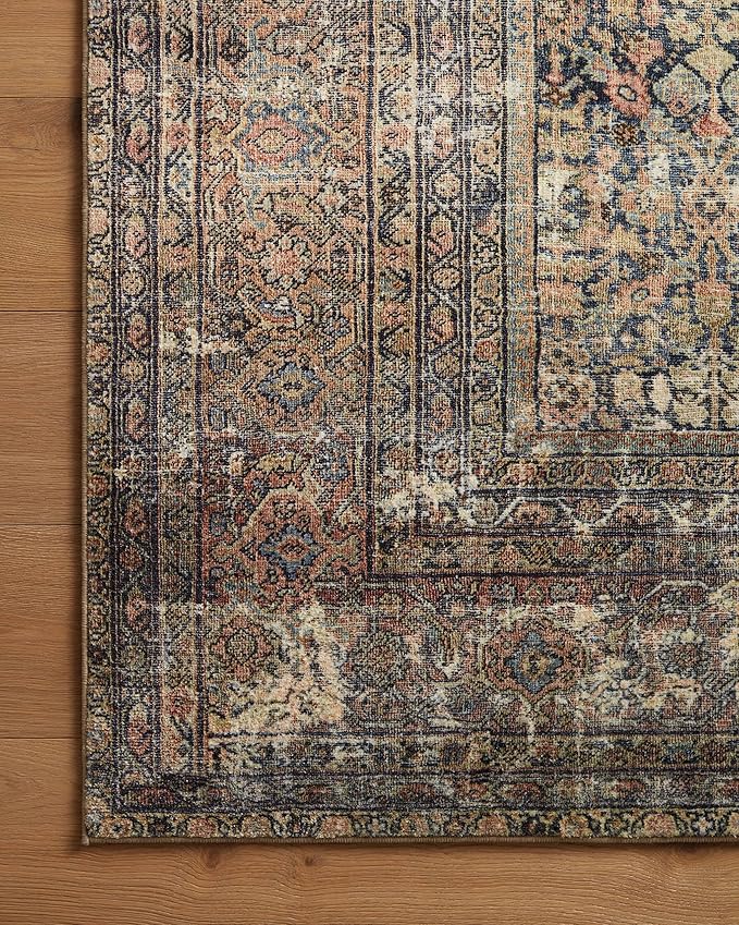 Loloi Amber Lewis Morgan Collection MOG-03 Denim/Multi 2'-3" x 9'-6" 38" Thick Runner Rug feat. CloudPile, Neutral, Room Décor, Vintage Inspired, Livingroom, Bedroom, Dining Area