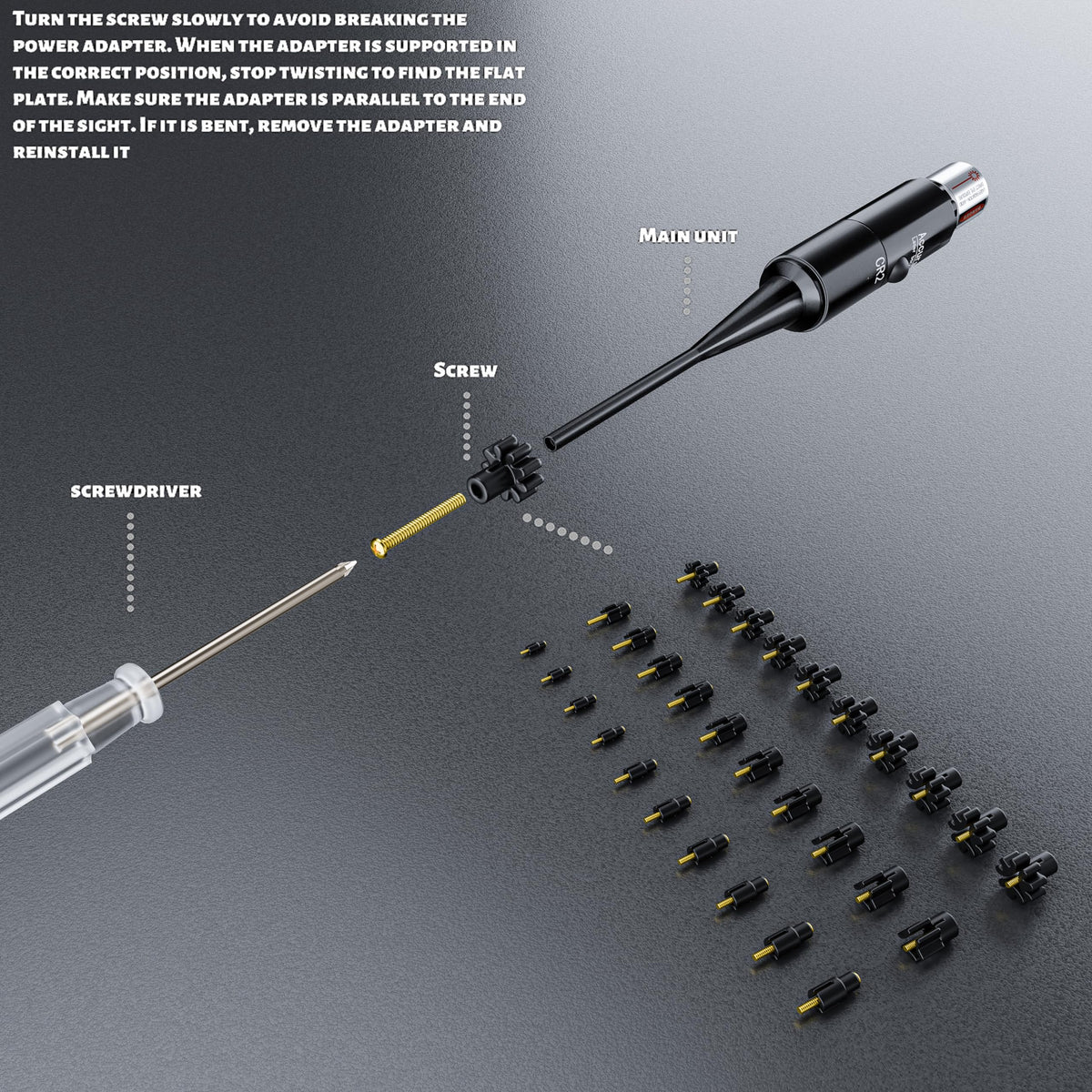 Professional Tactical Laser Boresighter Kit： Red Bore Sight with 30 Adapters - Multiple Caliber Bore Sighting Laser - .17 Cal to 12GA Rifle Pistol Bore sighter - Perfectly Choice for All Gun