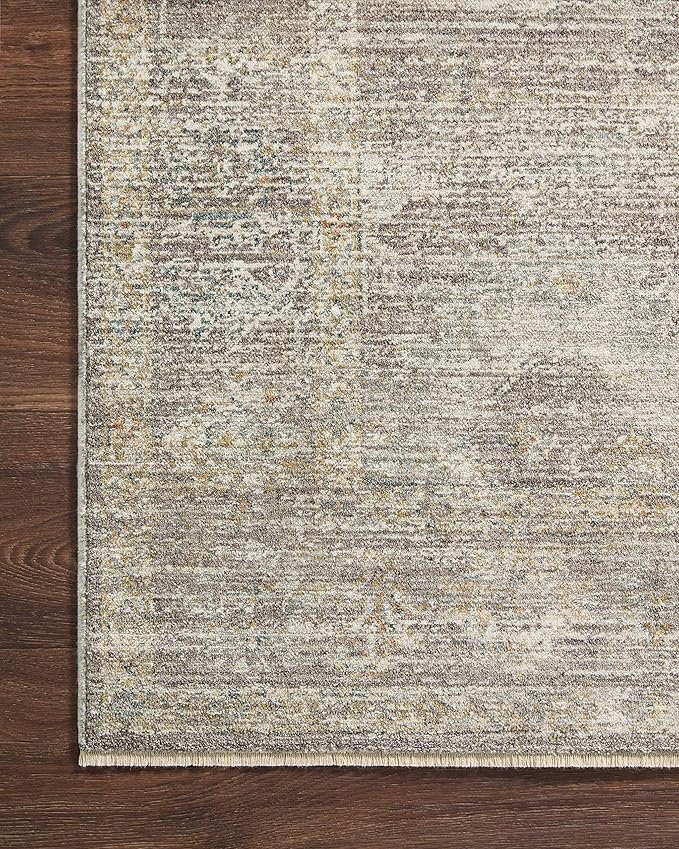 Loloi Magnolia Home by Joanna Gaines Millie Collection MIE-05 Stone/Natural 5'-3" x 7'-6", .25" Pile Height, Area Rug