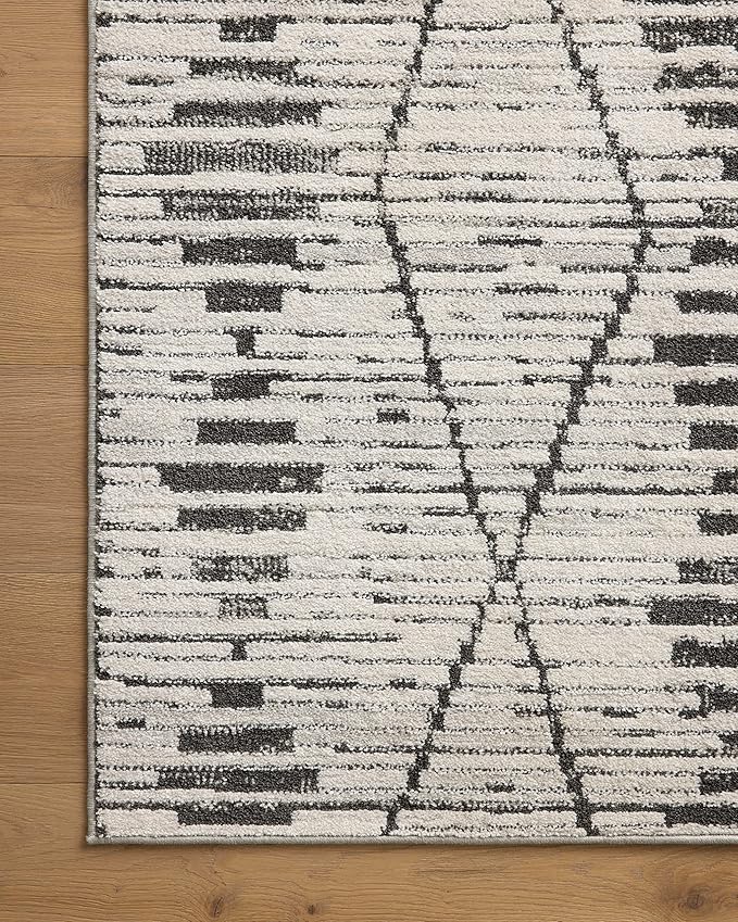 Loloi Kamala Collection KAM-02 Charcoal/Dove 2'-7" x 10'-0" Runner Rug
