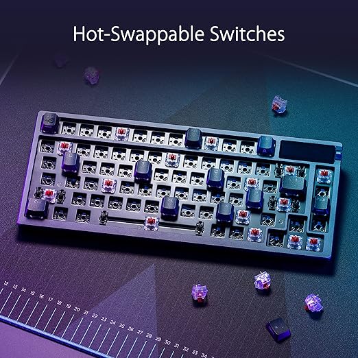 ASUS ROG Azoth Wireless Mechanical Gaming Keyboard – 75% TKL, Tri-Mode Connectivity, Hot Swappable Pre-lubed ROG NX Storm Clicky Switches, PBT Keycaps, RGB, OLED Display, PC/Mac Support - Black