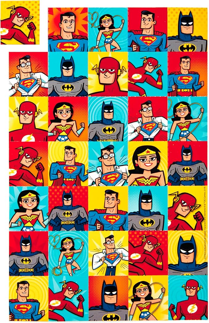 Hallmark Justice League Valentines Day Cards and Mailbox for Kids School Classroom Exchange (1 Box, 32 Valentine Cards, 35 Stickers, 1 Teacher Card)