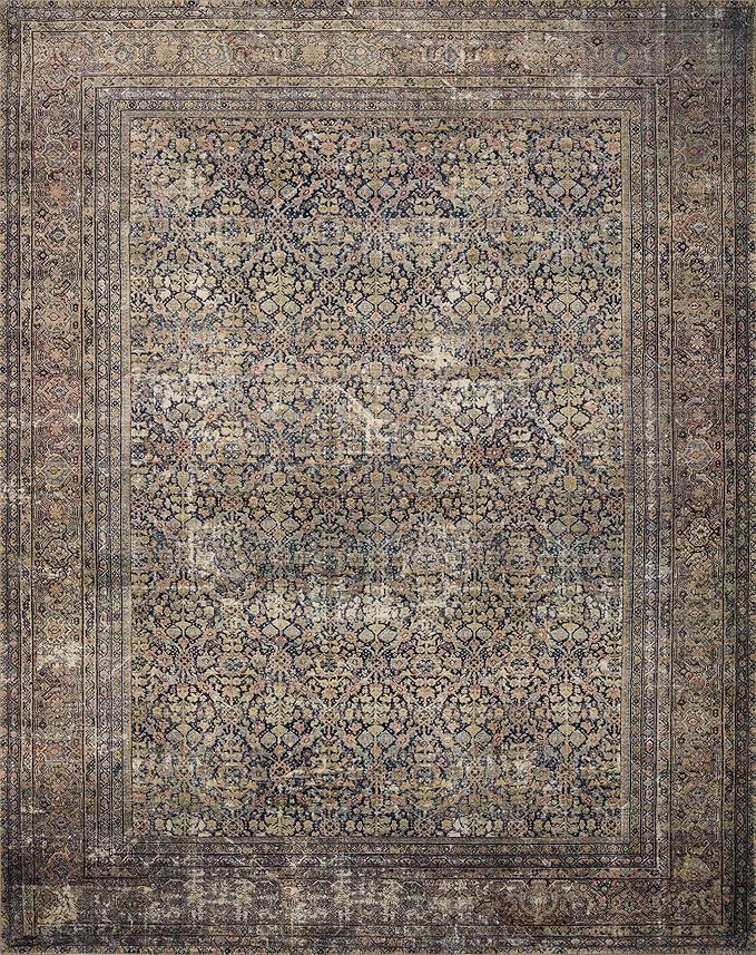 Loloi Amber Lewis Morgan Collection MOG-03 Denim/Multi 2'-3" x 9'-6" 38" Thick Runner Rug feat. CloudPile, Neutral, Room Décor, Vintage Inspired, Livingroom, Bedroom, Dining Area