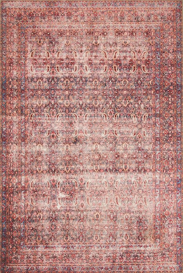 Loloi Loren Collection LQ-05 Eggplant/Crimson 7'-6" x 9'-6" Area Rug