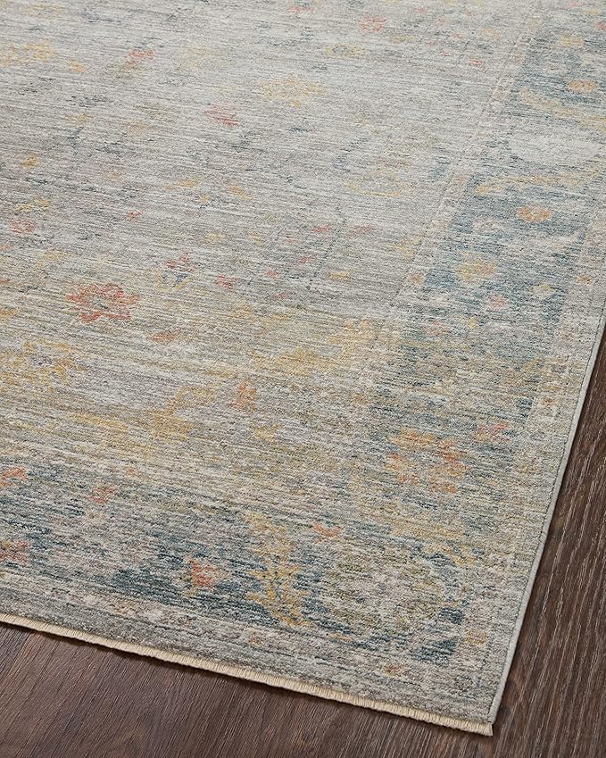 Loloi Magnolia Home by Joanna Gaines Millie Collection MIE-04 Slate/Multi 2'-7" x 14', .25" Pile Height, Runner Rug