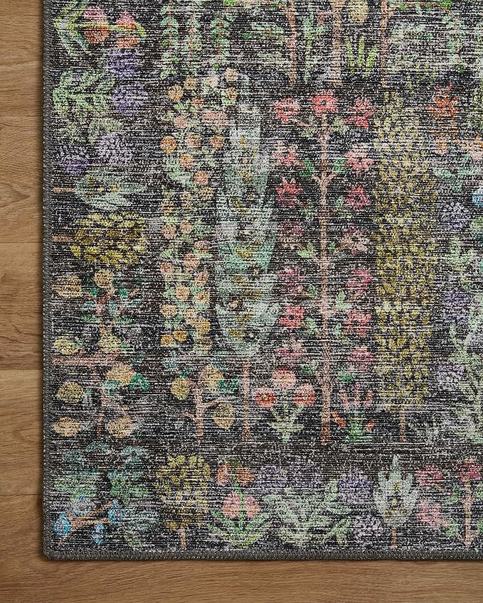 Loloi Rifle Paper Co. Maison Collection MAO-07 Charcoal 2'-6" x 9'-6", .19" Pile Height, Runner Rug