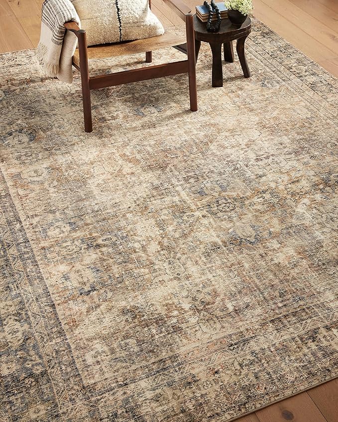 Loloi Amber Lewis Morgan Collection MOG-01 Sunset/Ink 8'-3" x 11'-3" 38" Thick Area Rug feat. CloudPile, Neutral, Room Décor, Vintage Inspired, Livingroom, Bedroom, Dining Area