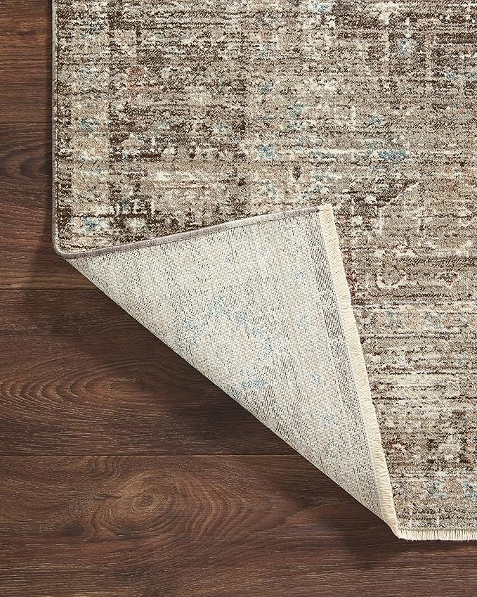 Loloi Magnolia Home by Joanna Gaines Millie Collection MIE-03 Charcoal/Dove 2'-7" x 12'-0", .25" Pile Height, Runner Rug
