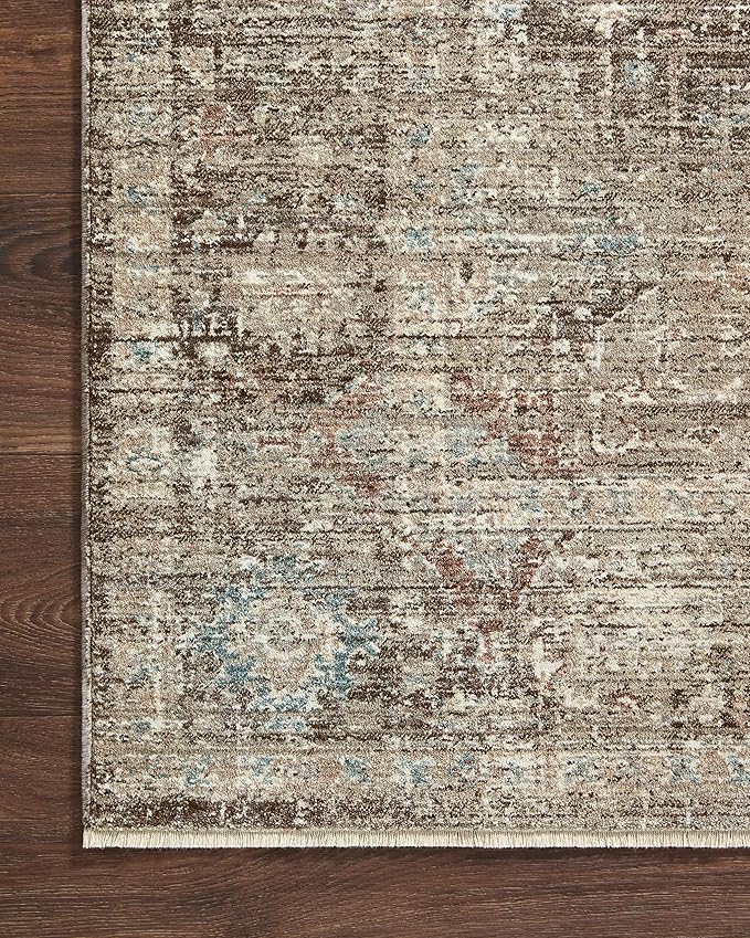 Loloi Magnolia Home by Joanna Gaines Millie Collection MIE-03 Charcoal/Dove 7'-10" x 10', .25" Pile Height, Area Rug