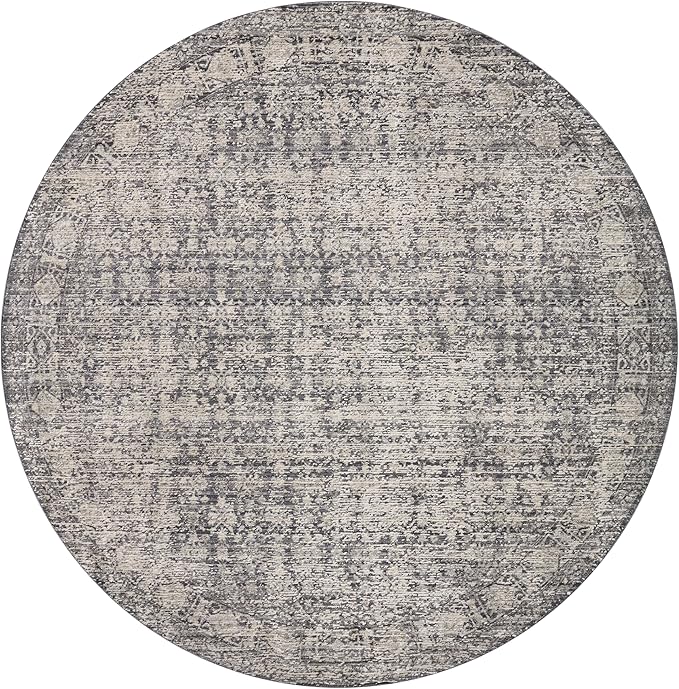 Loloi Amber Lewis Alie Collection ALE-03 Charcoal/Dove 2'-7'' x 7'-9'', .13'' Pile Height, Runner Rug