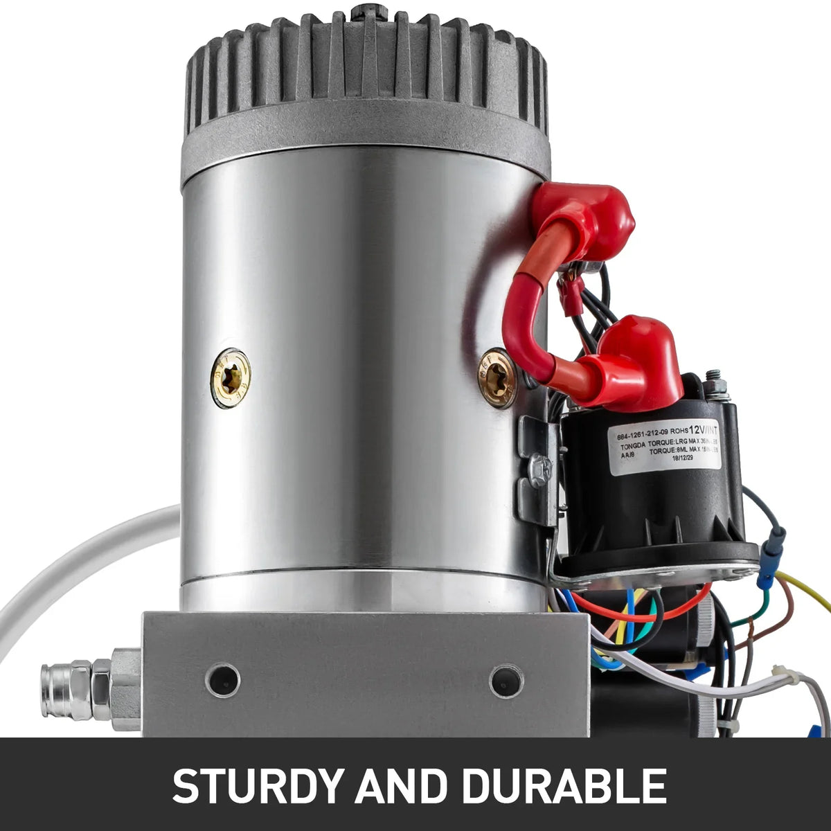 6 Quart Double Acting Hydraulic Pump Car Jack Dump Trailer White Oil Tank Power Unit for Truck Tailgate Lift RV Leveling