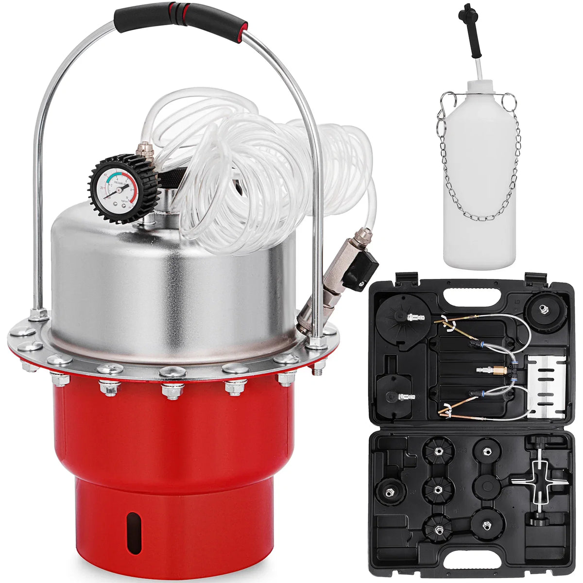 Pneumatic Air Pressure Brake Bleeder Kit Car Brake Fluid Oil Change Tool With 5L Tank for Bleeding Brake and Clutch System