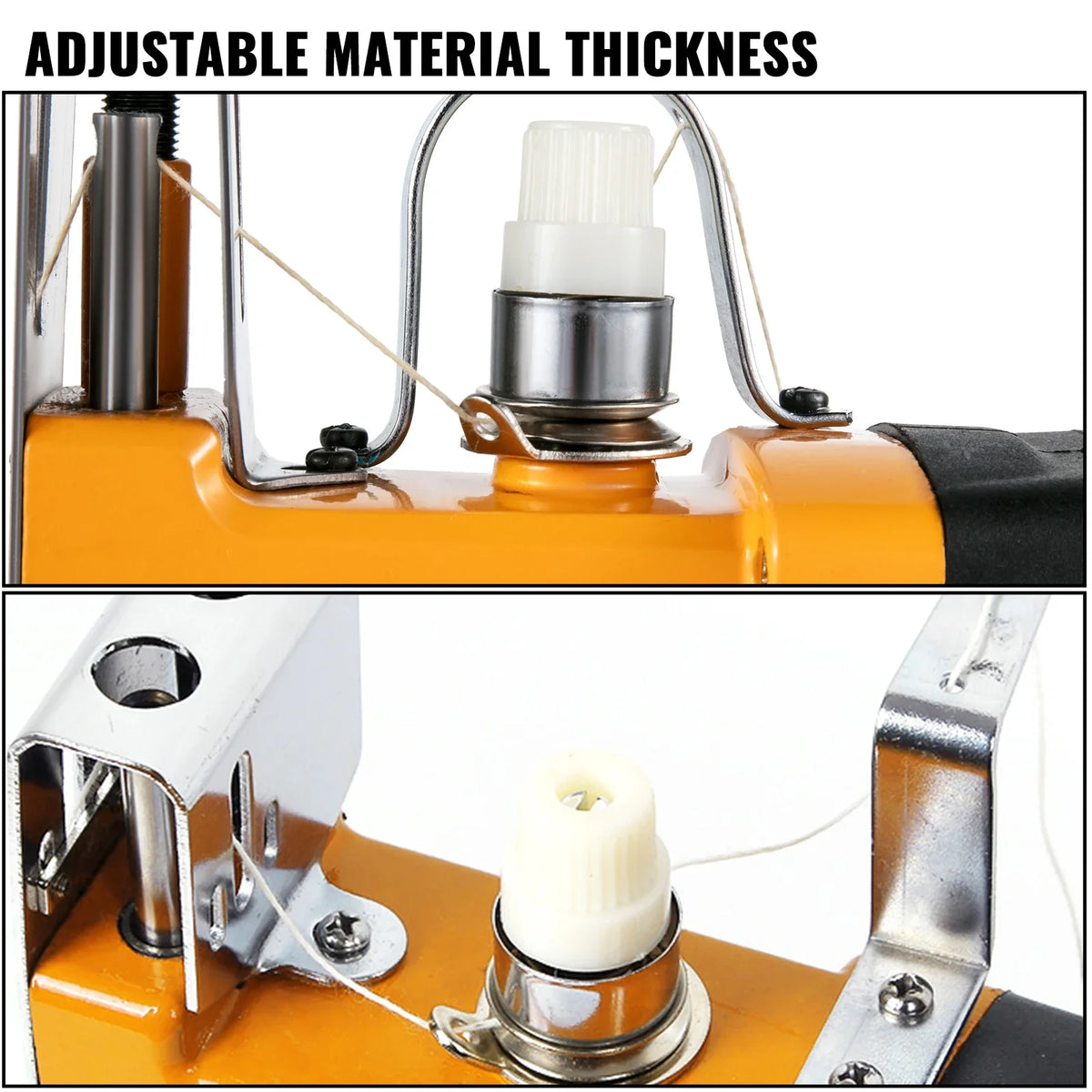 Portable Bag Closer Sewing Machine Bag Stitcher Yellow Adjustable Thickness Tightness GK9-370 Model for Express Company