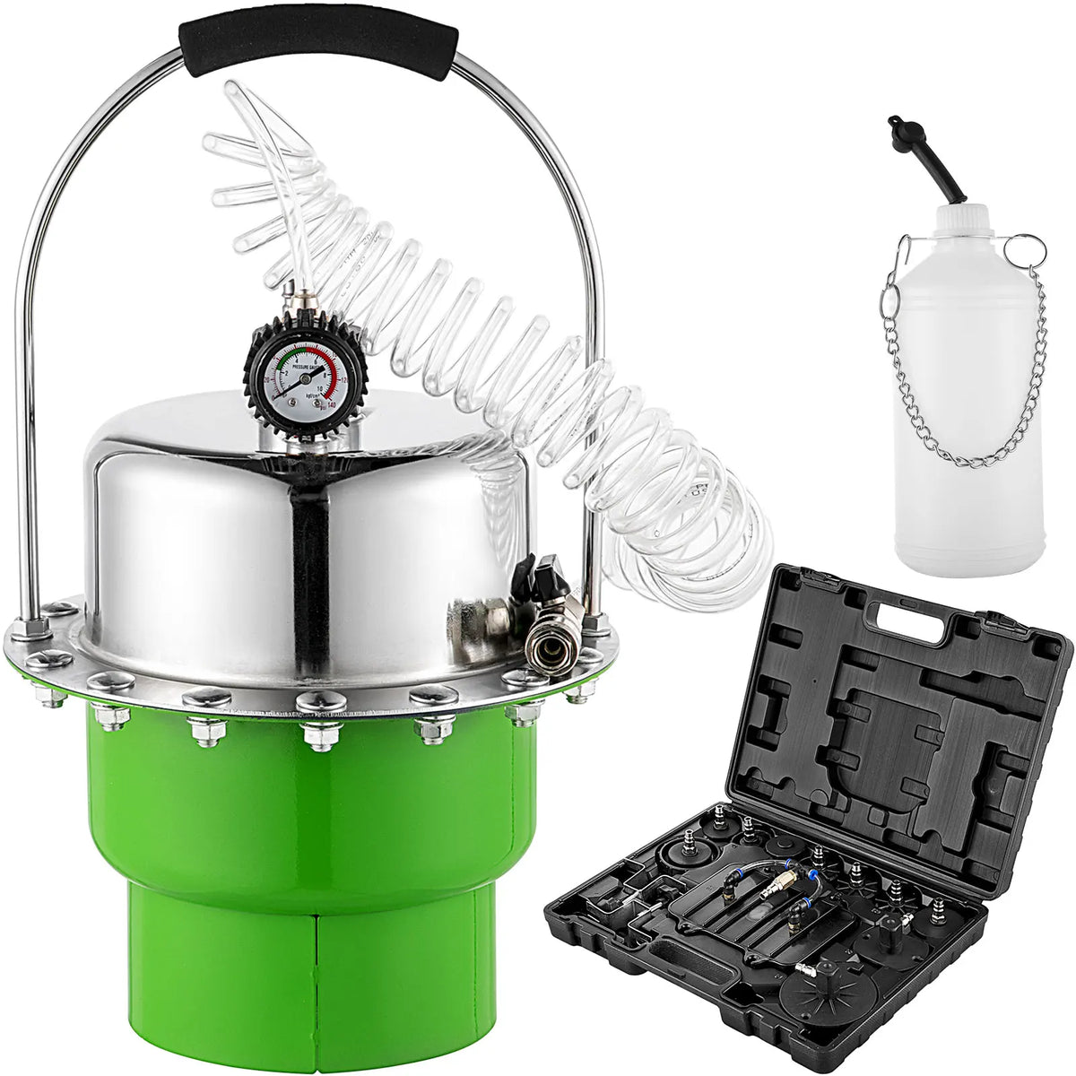 Pneumatic Air Pressure Brake Bleeder Kit Car Brake Fluid Oil Change Tool With 5L Tank for Bleeding Brake and Clutch System