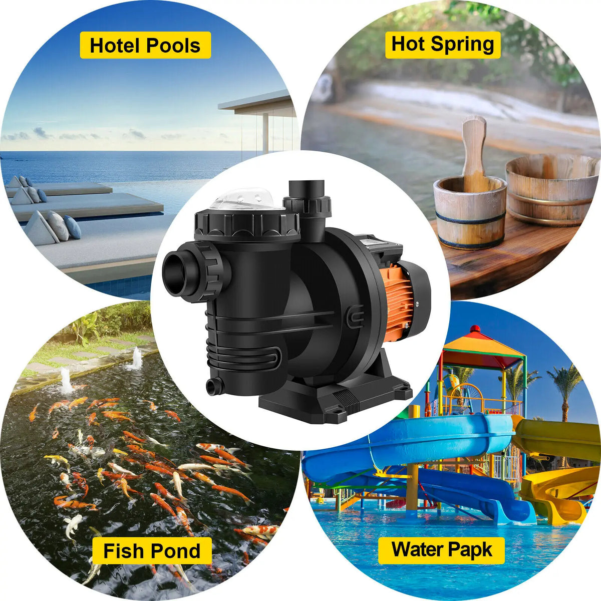 Solar Powered Swimming Pool Pump 500W 900W 1200W 48V 72V 75GPM 92GPM 136GPM Water Pump MPPT Controller for Pumping Water