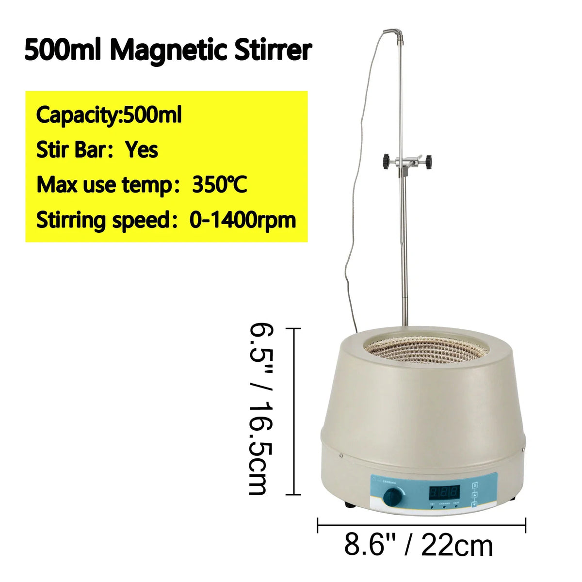 0.5L 1L 2L Heating Magnetic Agitador Digital Display Stirrer Hot Plate Vortrx Mixer Shaker Chemical Laboratory W/ Stir Bar