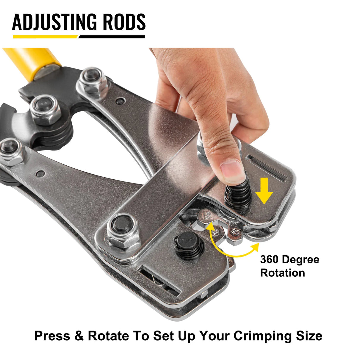 Hex Connector Crimping Plier 10-120mm2 Battery Cable Lug Terminal Crimper Non-Welding Standard Electrical Connection Tool