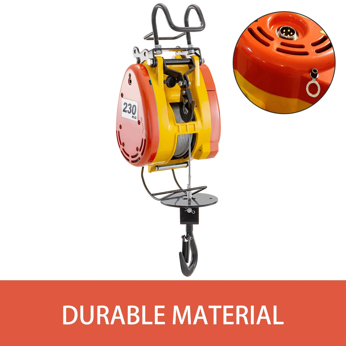 230Kg/507LBS Electric Hoist Crane with 30M Rope Wire and Wired Remote Control Portable Lift Winch Remote Control Auto Lift