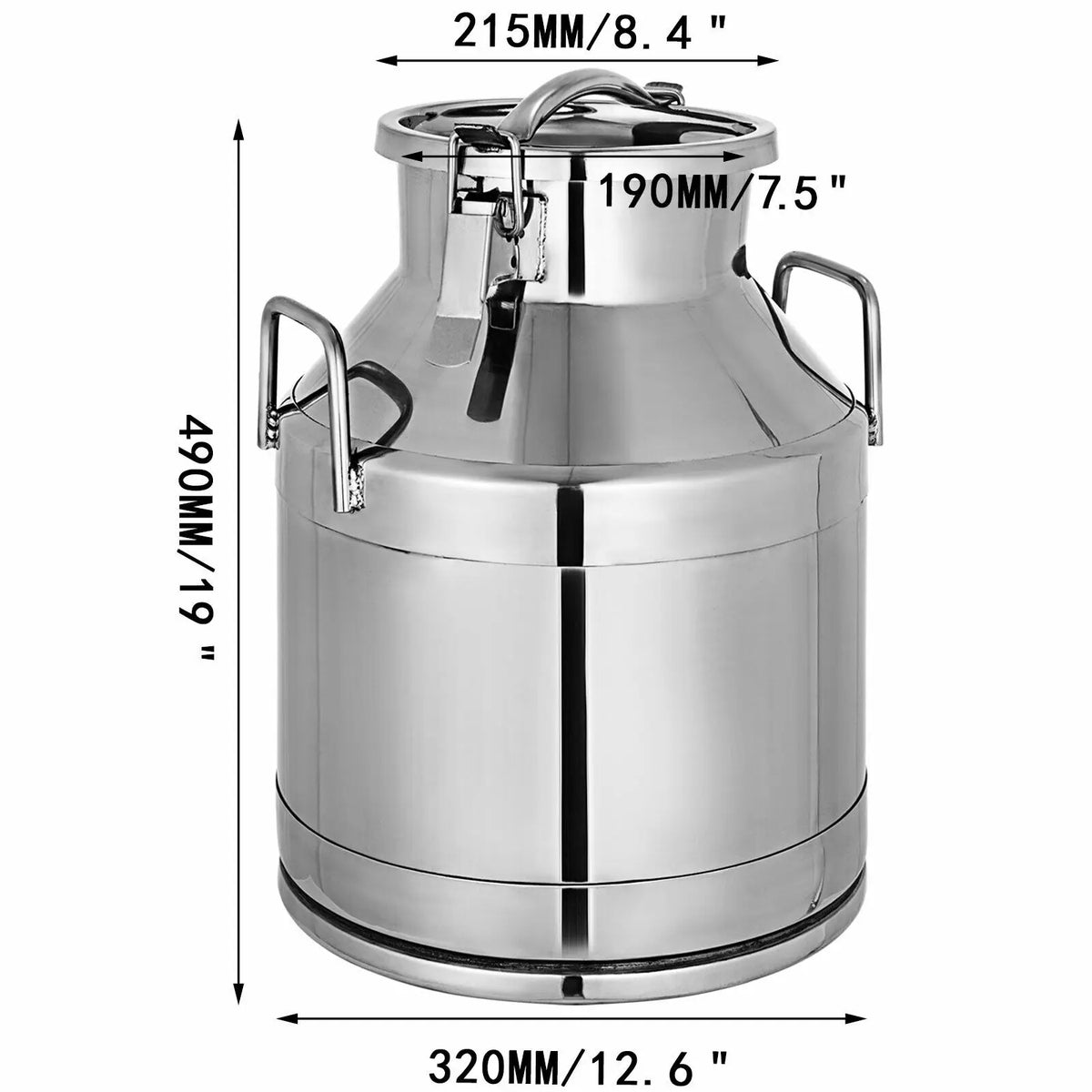 10L 20L 50L Milk Jug Pail Can SStainless Steel Cow Milk Bucket for Oil Wine Water Soup and Oatmeal Storage Transportation