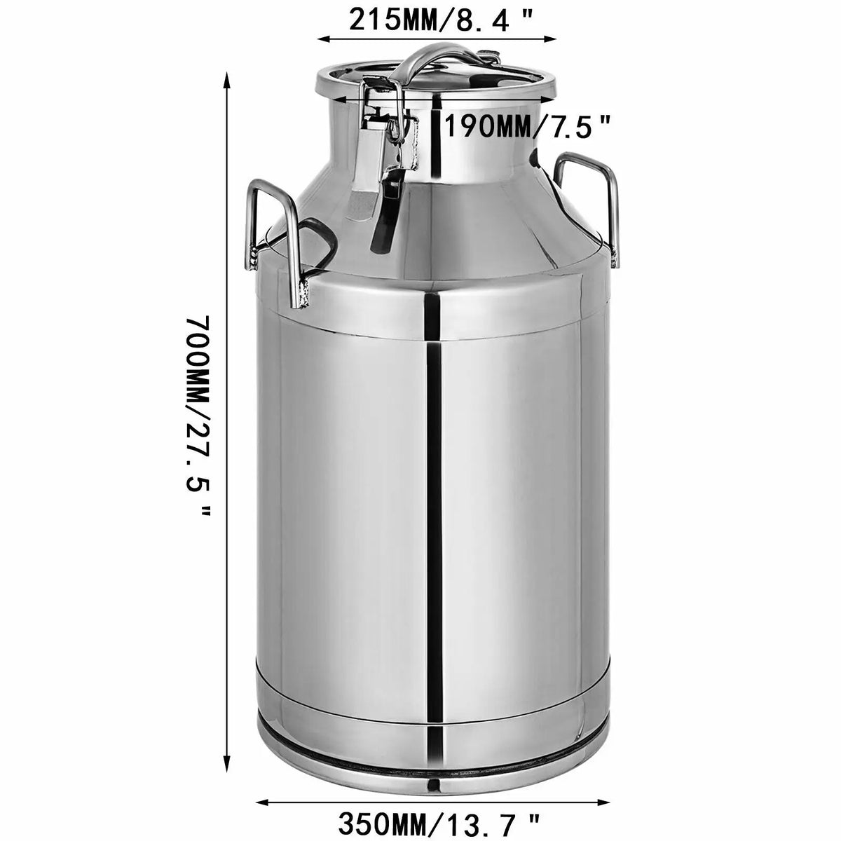 10L 20L 50L Milk Jug Pail Can SStainless Steel Cow Milk Bucket for Oil Wine Water Soup and Oatmeal Storage Transportation